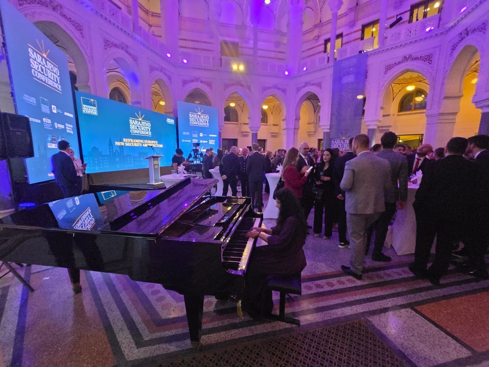 Sophia performing piano at the Sarajevo Security Conference